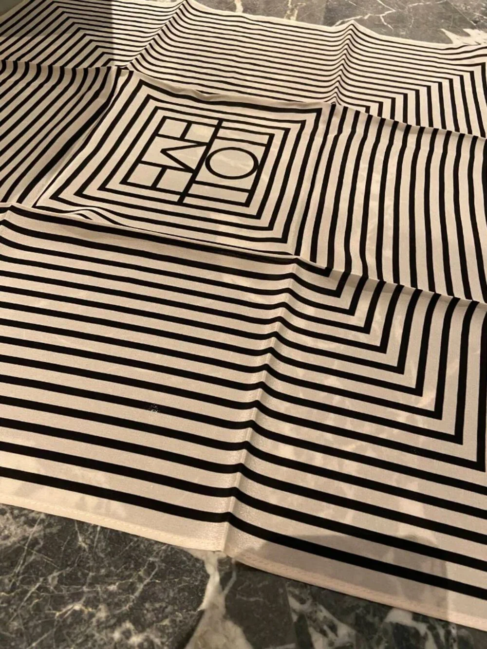 TOTEME Black White Striped Square Scarf